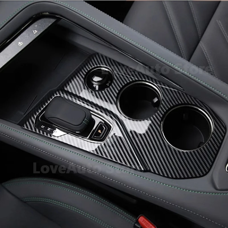 

For Zeekr 001 2022 2023 Car ABS Gear Panel Handbrake Cover Decoration Water Cup Holder Frame Cover Trim Accessories