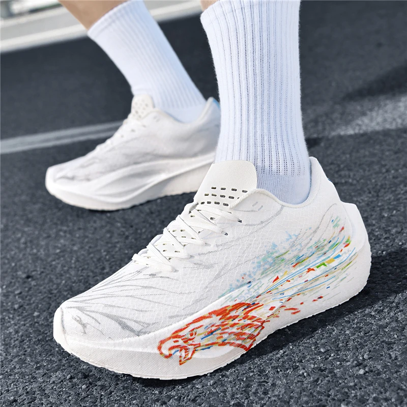 New Men's Running Shoes Summer Non-slip Cushioning Racing Carbon Plate Sneakers Outdoor Non-slip Shock-absorbing Tennis Shoes