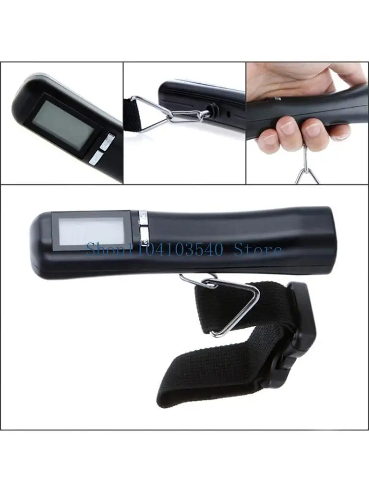 

02DC Весы для багажа 40 кг 10 г Высокоточные дорожные цифровые подвесные весы 50 кг с крючком 4 единицы 4-значный ЖК-дисплей для