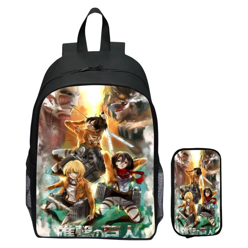 Children's backpack set attack on Titan, giant primary school backpack, kindergarten backpack, pencil case