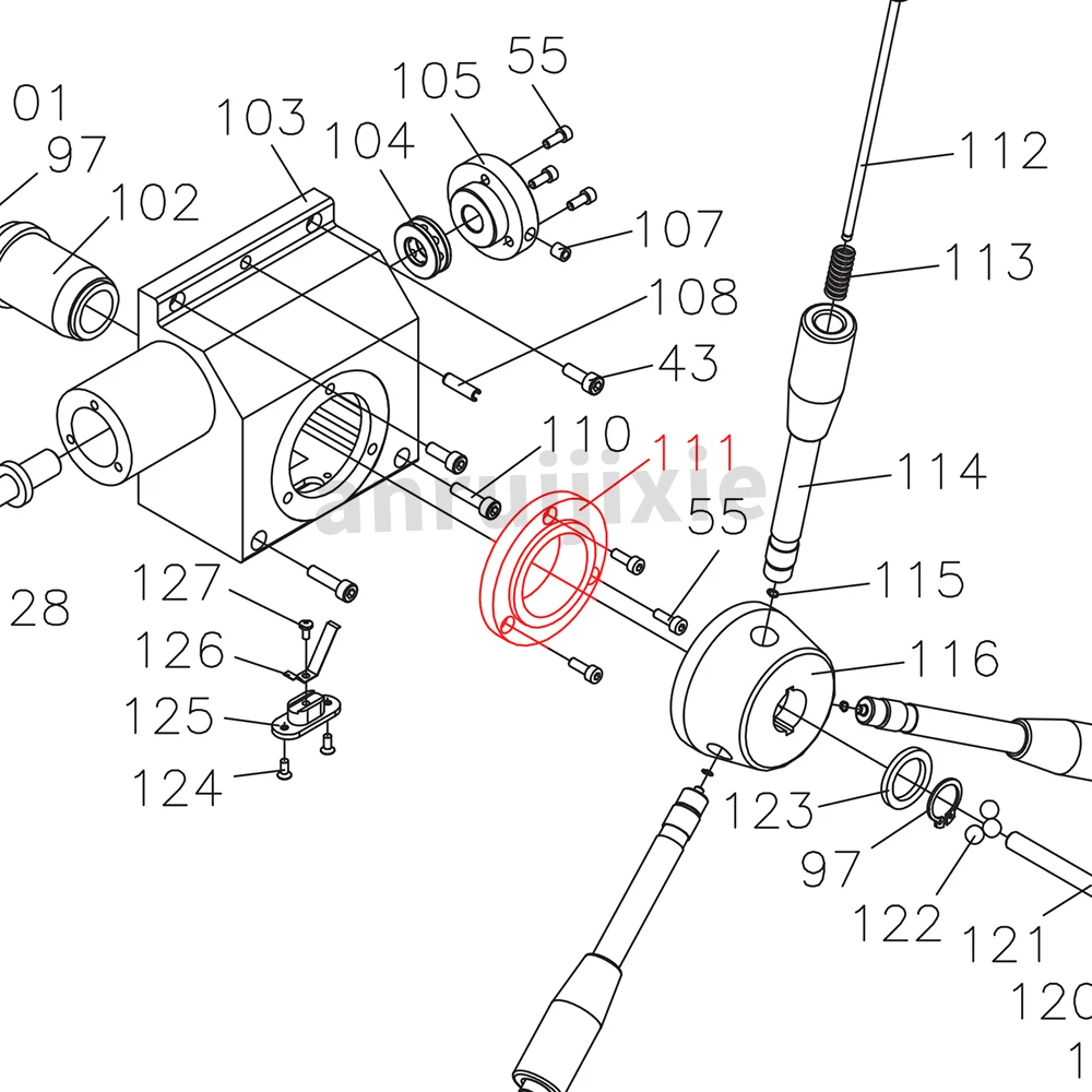 Shaft Tooth Right Support Flange SIEG SX3-111&JET JMD-3&BusyBee CX611&Grizzly G0619 Screw M5*20