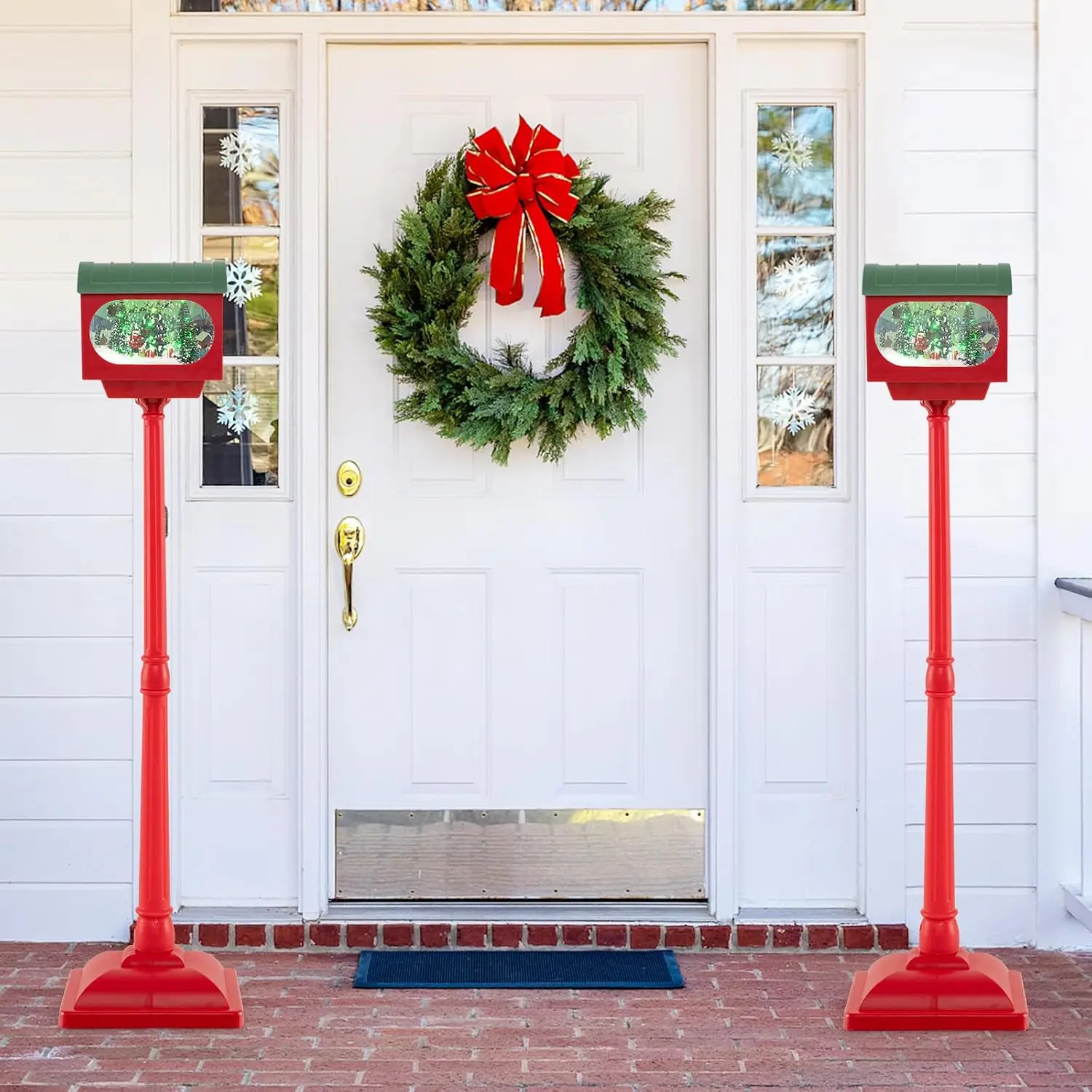 Christmas Musical Street Lamp, 59-Inch Festive Holiday Lamp Post