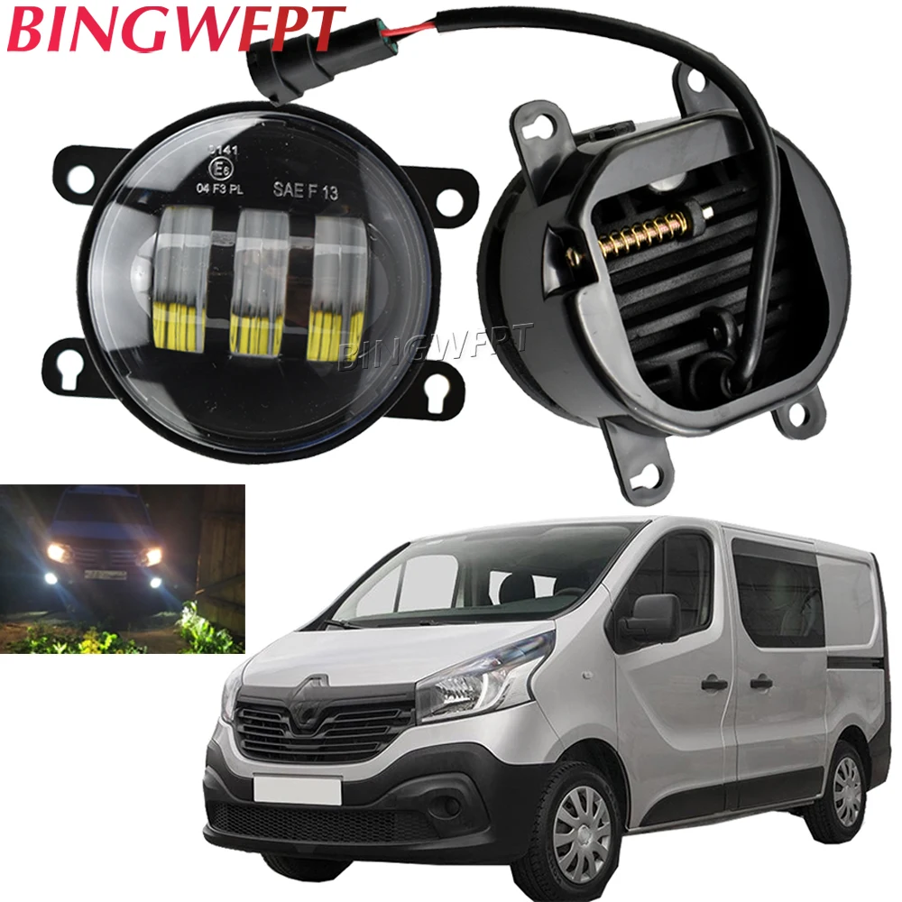 2 Pieces Car Fog Light LED Lens Fog Driving Lamp DRL 12V For Renault Duster Clio Koleos Trafic Megane 2/3 Scenic Kadja Twingo