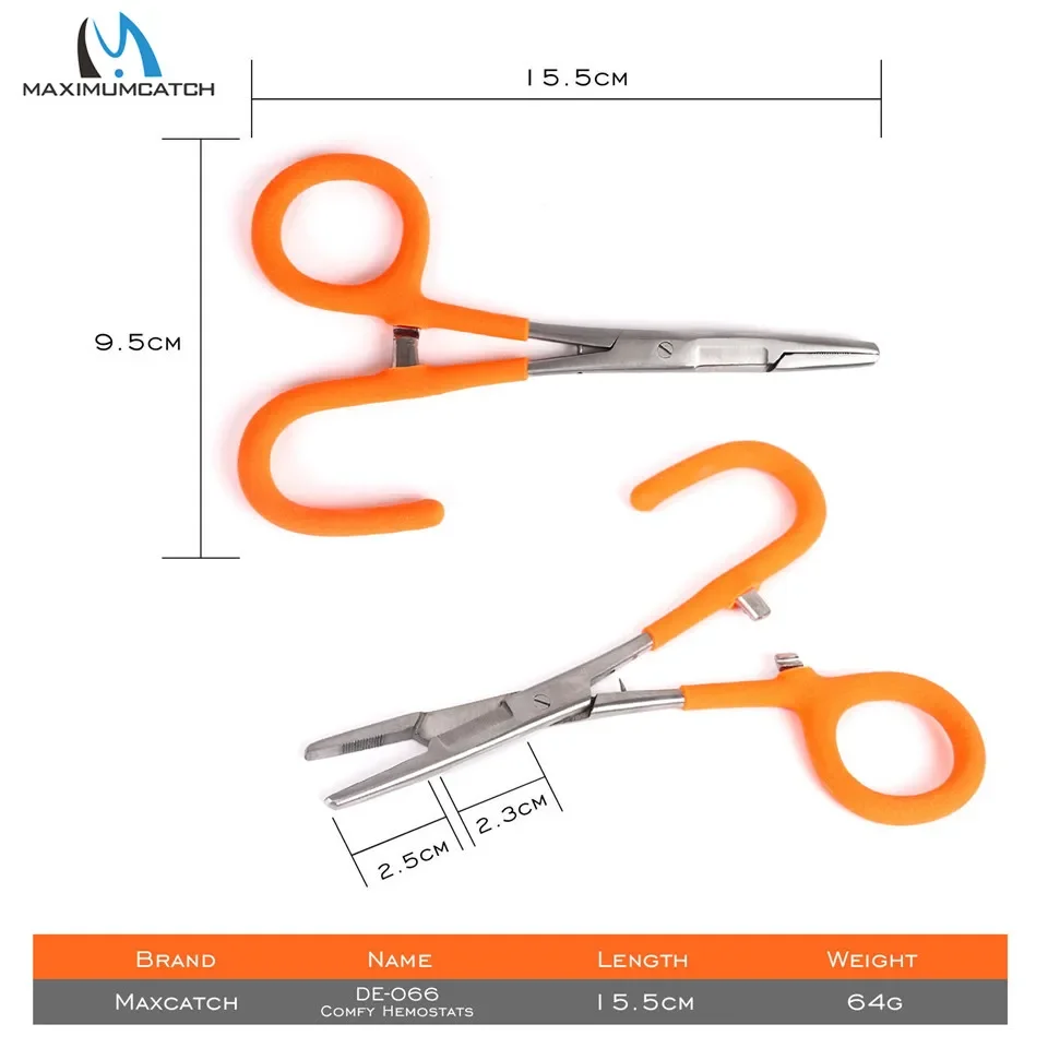 MAXIMUMCATCH Gebogene Hemostats Fliegenfischen Zange Edelstahl Haken Saubere Schneidklingen Angelwerkzeug Zubehör – Detail 13