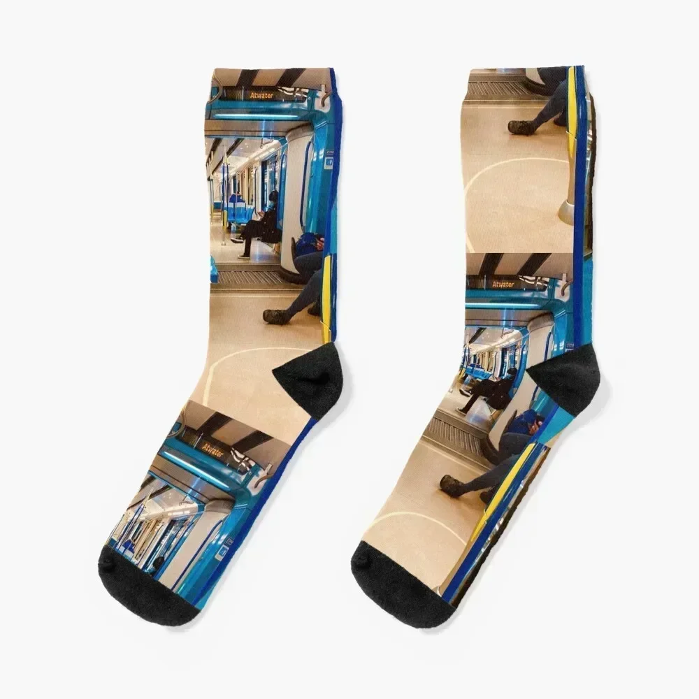 Urban art / Montreal metro Socks Heating sock designer brand Antiskid soccer Socks Woman Men's