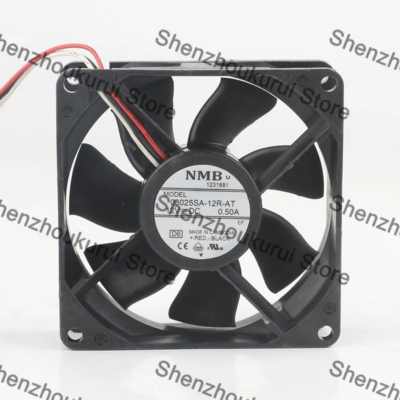 

Original 80X80X25MM NMB DC 12V 0.50A AC EC 8025 Frequency Converter Ball Bearing 3-wire 8CM 08025SA-12R-AT Cooling Fan