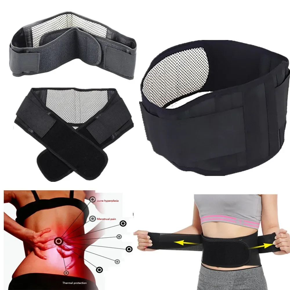 Magnetic Self-Heating Lower Back Lumbar Waist Pad Belt Support Protector Promote Blood Circulation Ease Pain Brace Massage Band