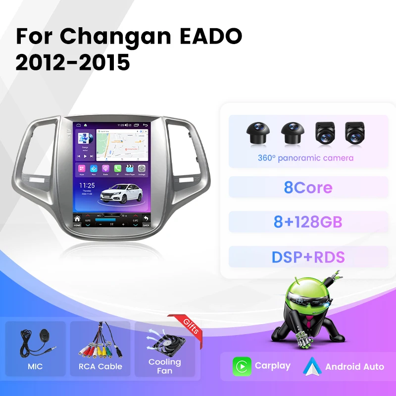 

Android13 For Tesla Style 2Din Car Radio For Changan Eado 2012-2016 Video Multimedia Player Navigation GPS 4G DSP Carplay Stereo