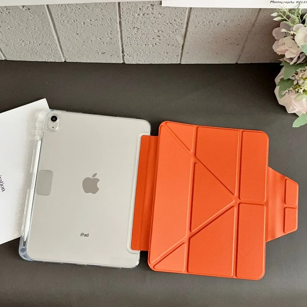 Magnetic Buckle Transparent Bottom Case For iPad A16 11th Pro 11 Air 8 7 6 5 4 11 M2 M3 M4 10th 10.9 