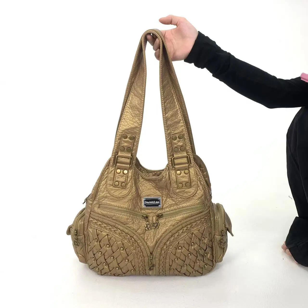 حقيبة كتف Venn Angel للنساء من البولي يوريثان كاجوال بجيوب متعددة حقيبة كتف عصرية حقيبة كتف كبيرة الحجم