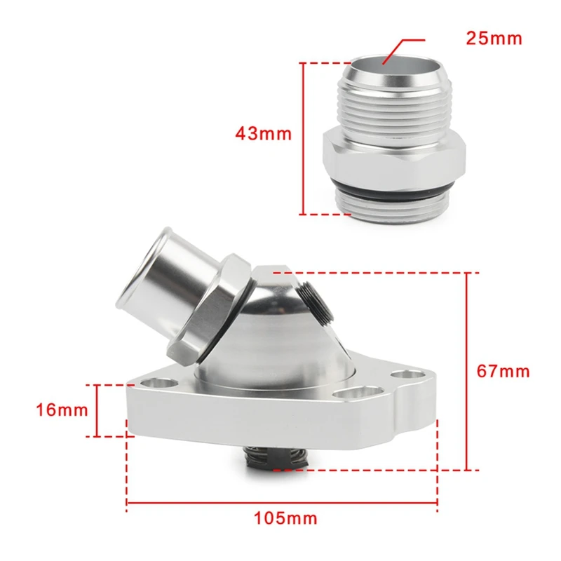 Super Sale Car Swivel Neck Thermostat Modification Engine Cooling Thermostat Housing for Honda Accord K Series K20 K24 Radiator - view 6