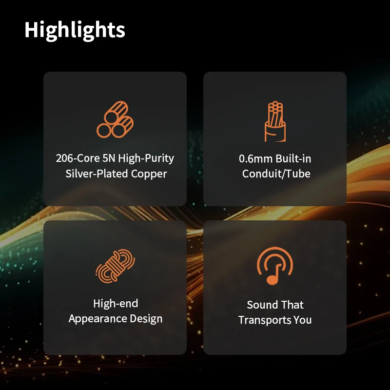 KBEAR Aureus Earphone Upgrade Cable High-Resolution HiFi Headphone Wire 5N OFC Stranded Conductor for MK3 KB02 7HZ