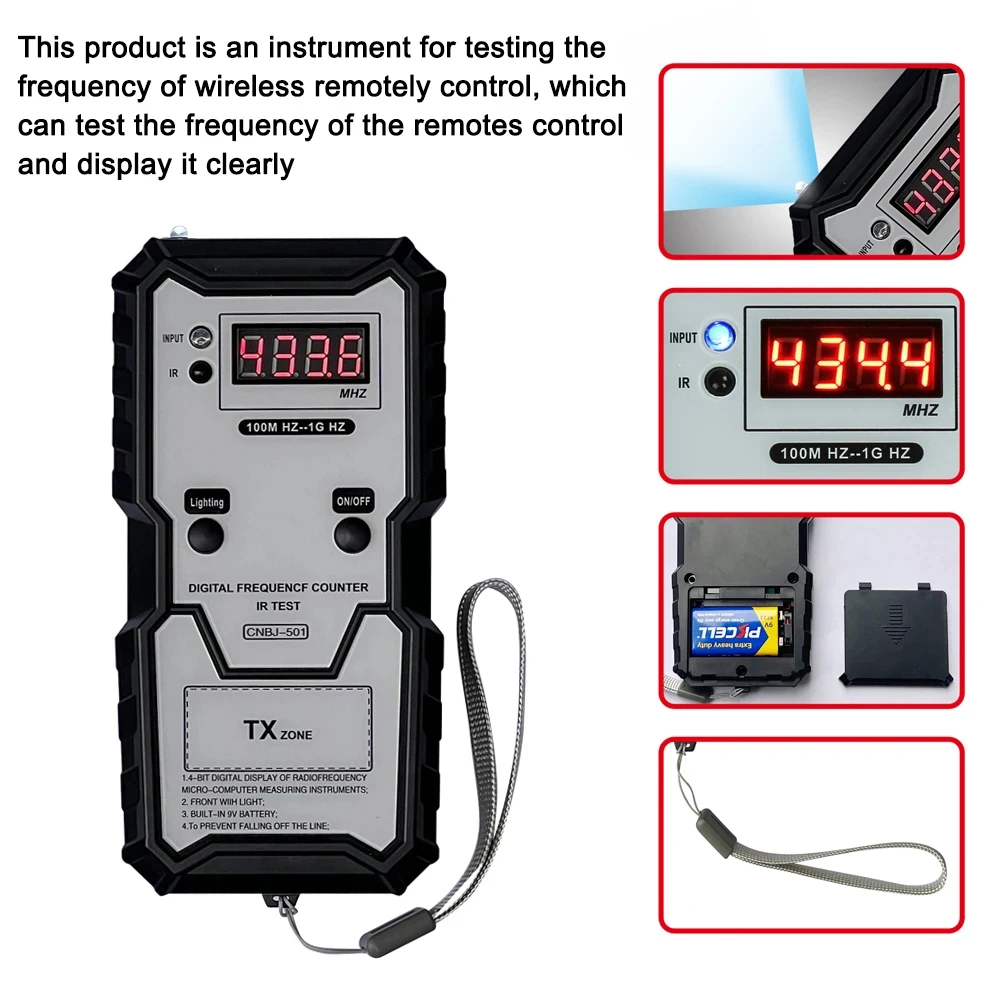 Car Remote Keys Infrared Tester 100M-1GHZ 4-bit Digital Electronic Infrared  Counter Test Instrument