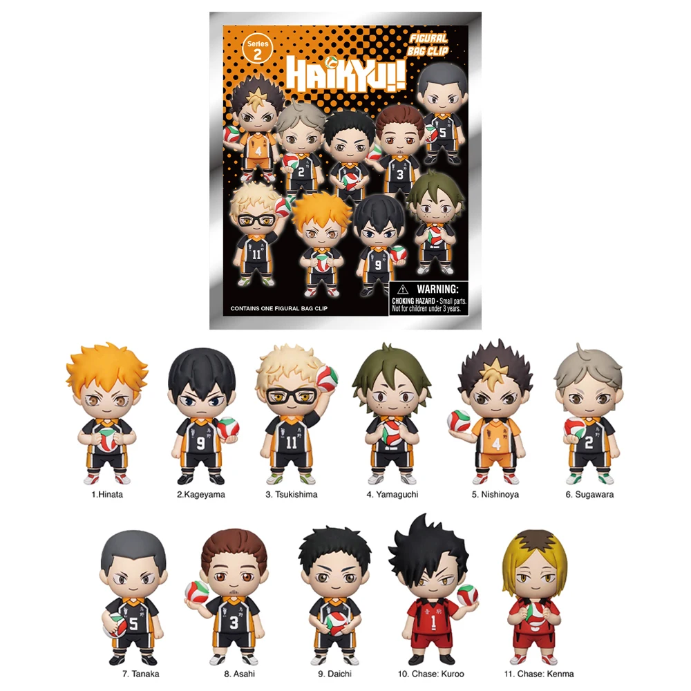 Haikyu!! 3D PVC Tasclip Sleutelhanger Blind Bag Mystery Box Anime Volleybal Chibi Collectible Hanger Rugzak Charm Serie 2/3/4