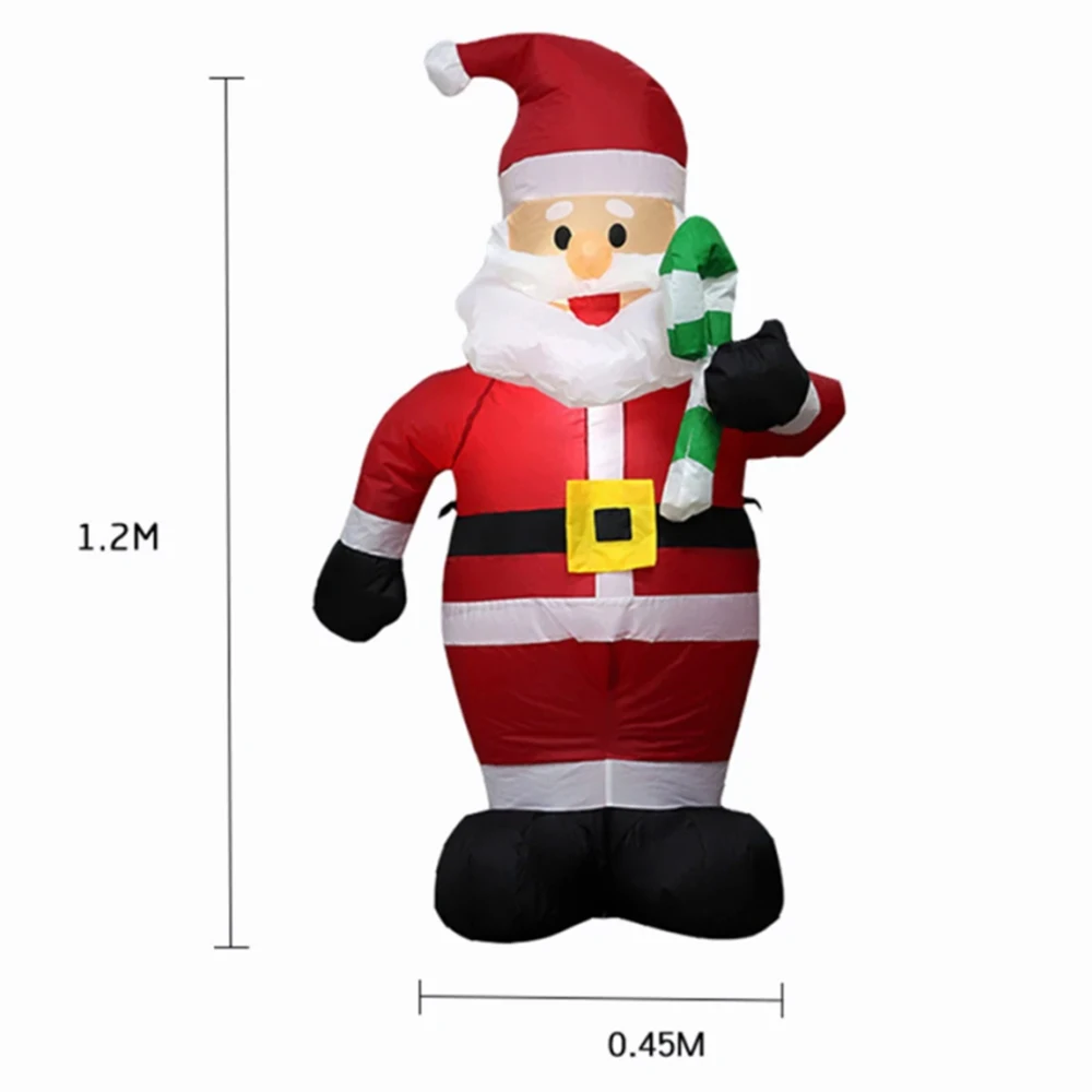 1.2M Christmas Inflatable Santa Claus Takes Candy With LED Lights Outdoor Party Supplies Christmas Decoration Garden Arrangement