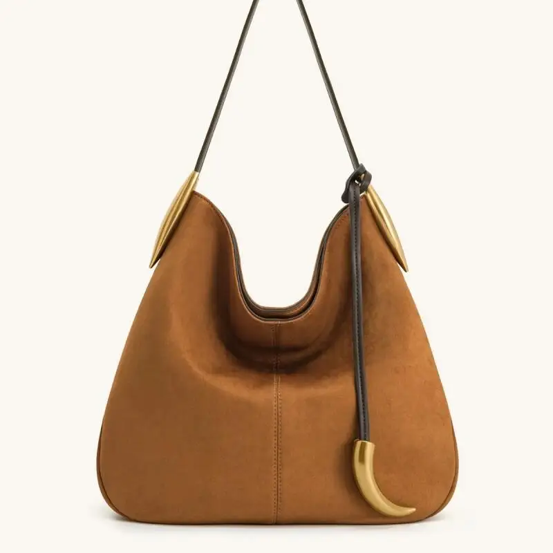 

JW PEI Suede Armpit Bag Solid Color Exquisite Maillard Retro Large Capacity Bag High quality Multifunctional Tote Bag