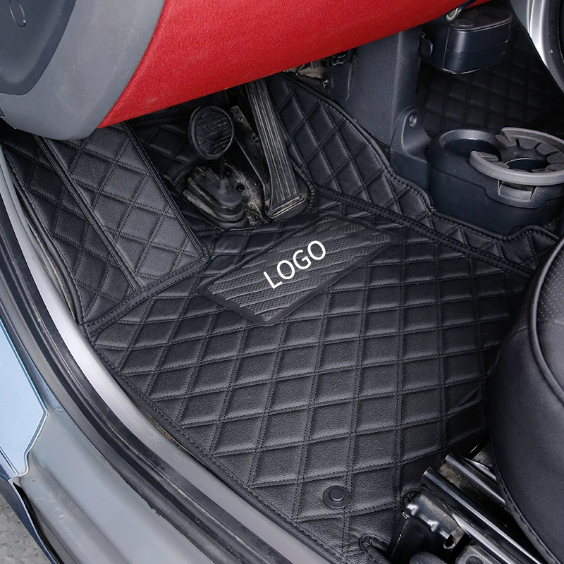 

Leather Car Floor Mats for Smart 451 Fortwo Accesories Anti-skid Double Layer Wire Mat Foot Pads Auto Carpets Cover Floor Liner