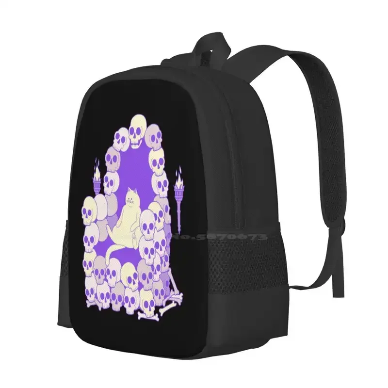 Throne Of Skulls Hot Sale Schoolbag Backpack Fashion Bags Skull Throne Skeleton Bones Pets Halloween Spooky Horror Obinsun