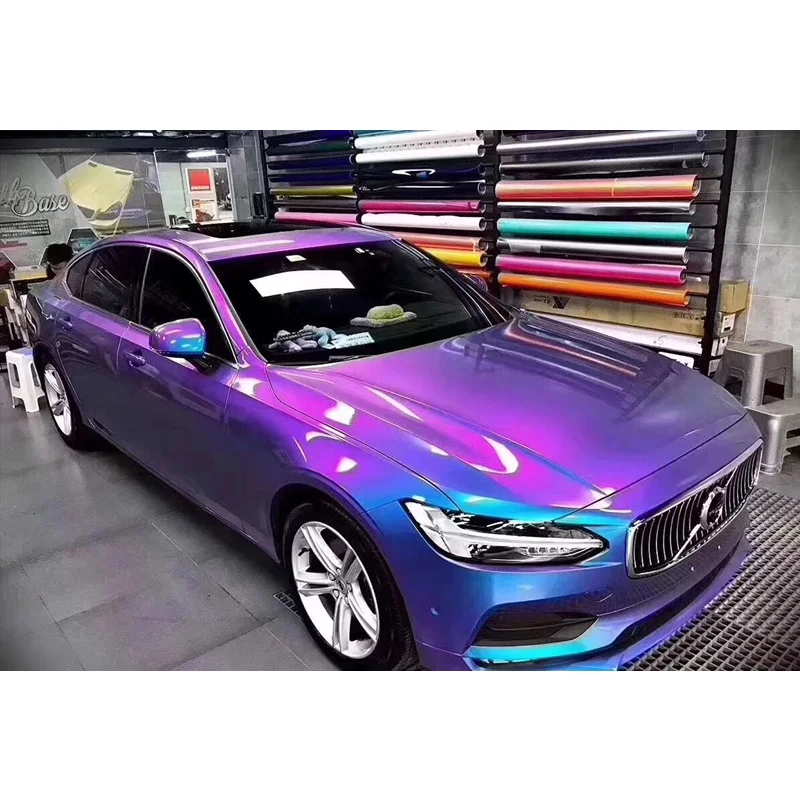 PET PPF Gloss Camaleonte Blu Viola Adesivo Vinile Vinilo Pellicola di laminazione Rotolo Auto Foil Car Body Wrap Folie Pegatinas Rivestimento
