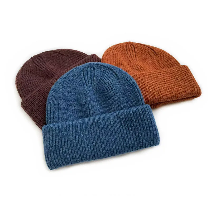 

Winter Children's Knitted Hat 2-6T Solid Color Warm Baby Girls Cap 9 Colors Simple Fashion Kids Head Cap