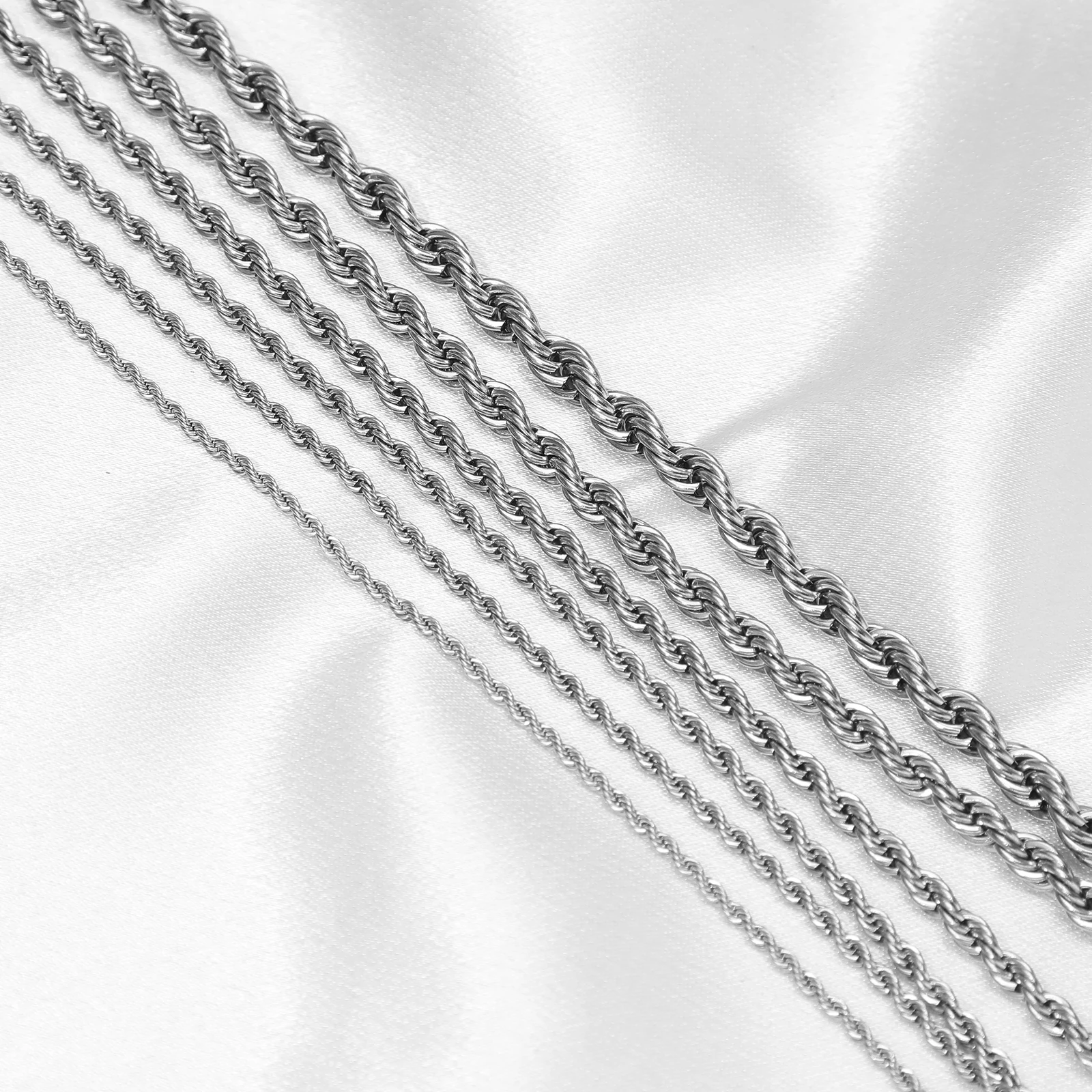 2 Meter breite 2mm/2,5mm/3mm/4mm/5mm/6mm Seilkette für DIY-Schmuckzubehör, Edelstahl-Halskette für Männer, Armbandherstellung für Frauen – Detail 4