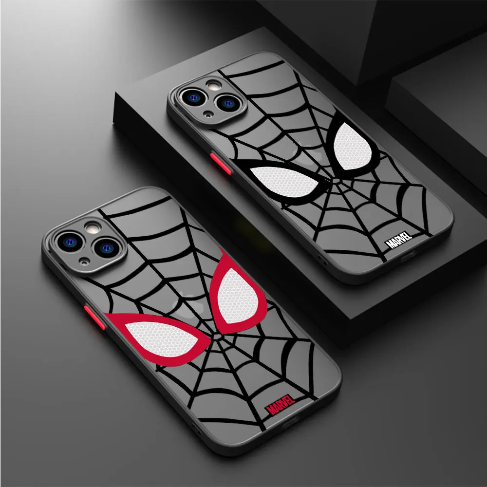 Marvel Sipider Man Phone Case for Apple iPhone 11 Pro 12 XS Max 16 15ProMax XR 13 Mini SE 14 Pro 7 8 Plus Matte Cover