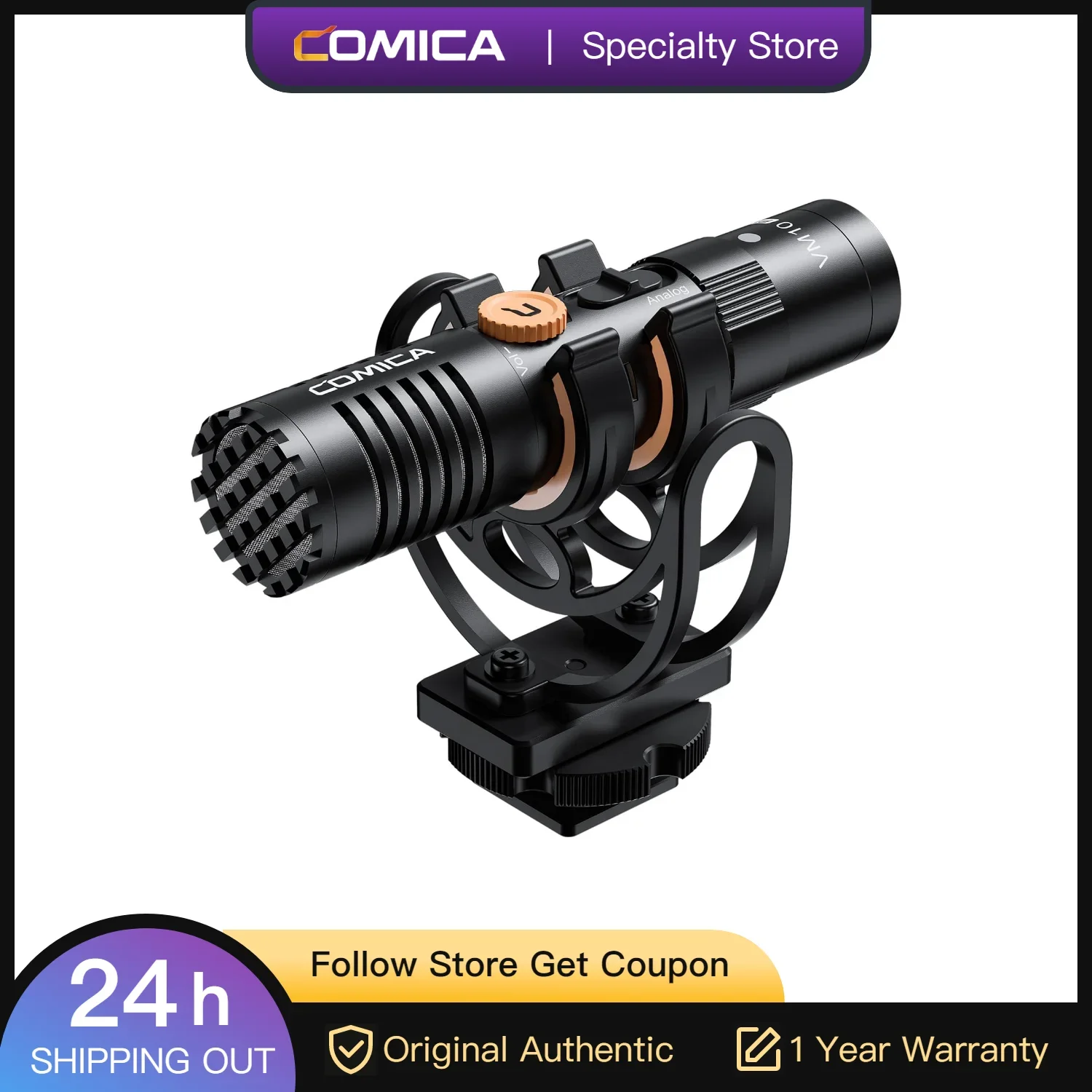 

Comica VM10 Pro Camera Microphone with Shock Mount, Gain Control and Deadcat, Video Shotgun Microphone for Smartphones, Dslr Cam