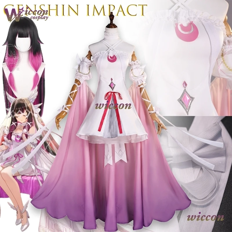 

CosR Game Genshin Impact FES Damselette Columbina Cosplay Costume Outfit Halloween Carnival Christmas Role Play Dress Wig