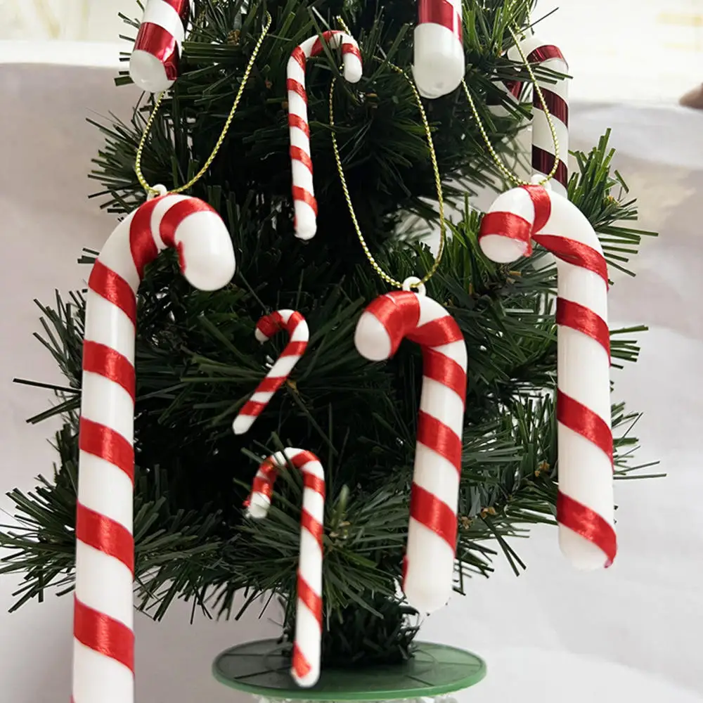 20PCS Mini Candy Cane Christmas Tree Decoration Xmas Pendant DIY Home Decor Merry Christmas Children Toy New Year Navidad 2025