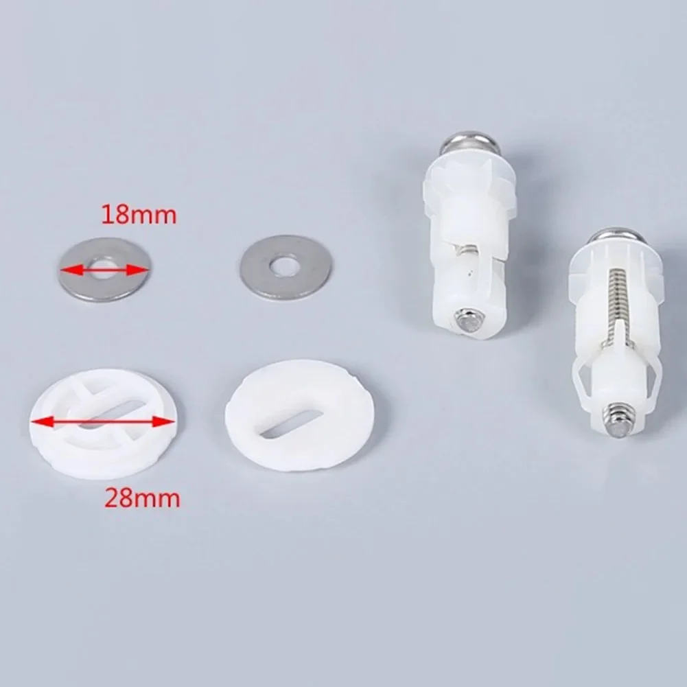 Reliable and Sturdy Installation Kit, Toilet Lid Hinge Screws, Stainless Steel Nylon Expansion Screw Nut 2 Pieces