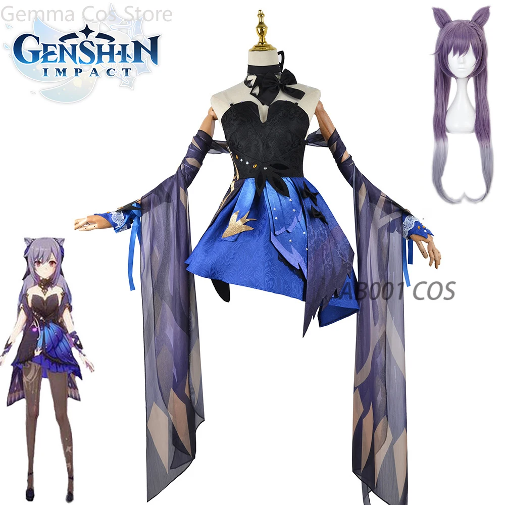 Anime Genshin Impact Keqing Opulent Splendor Cosplay Costumes Game New Character Outfit Clothing Lovely Wig New Arrival Anime