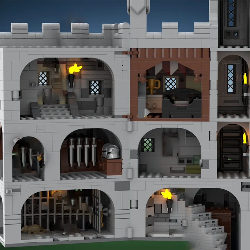 中世の城モデル Moc 組み立てブロック ジュエの城モデル テクノロジー モジュール式ブロック ギフト クリスマス おもちゃセット 組み立て