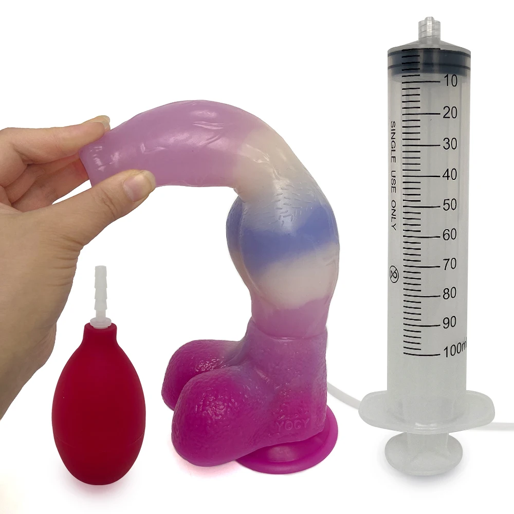 Big Knot Squirting Dildo Suction Cup Silicone Ejaculation Penis Syringe Anal Plug G Spot Massager Sex Toys For Women Masturbator