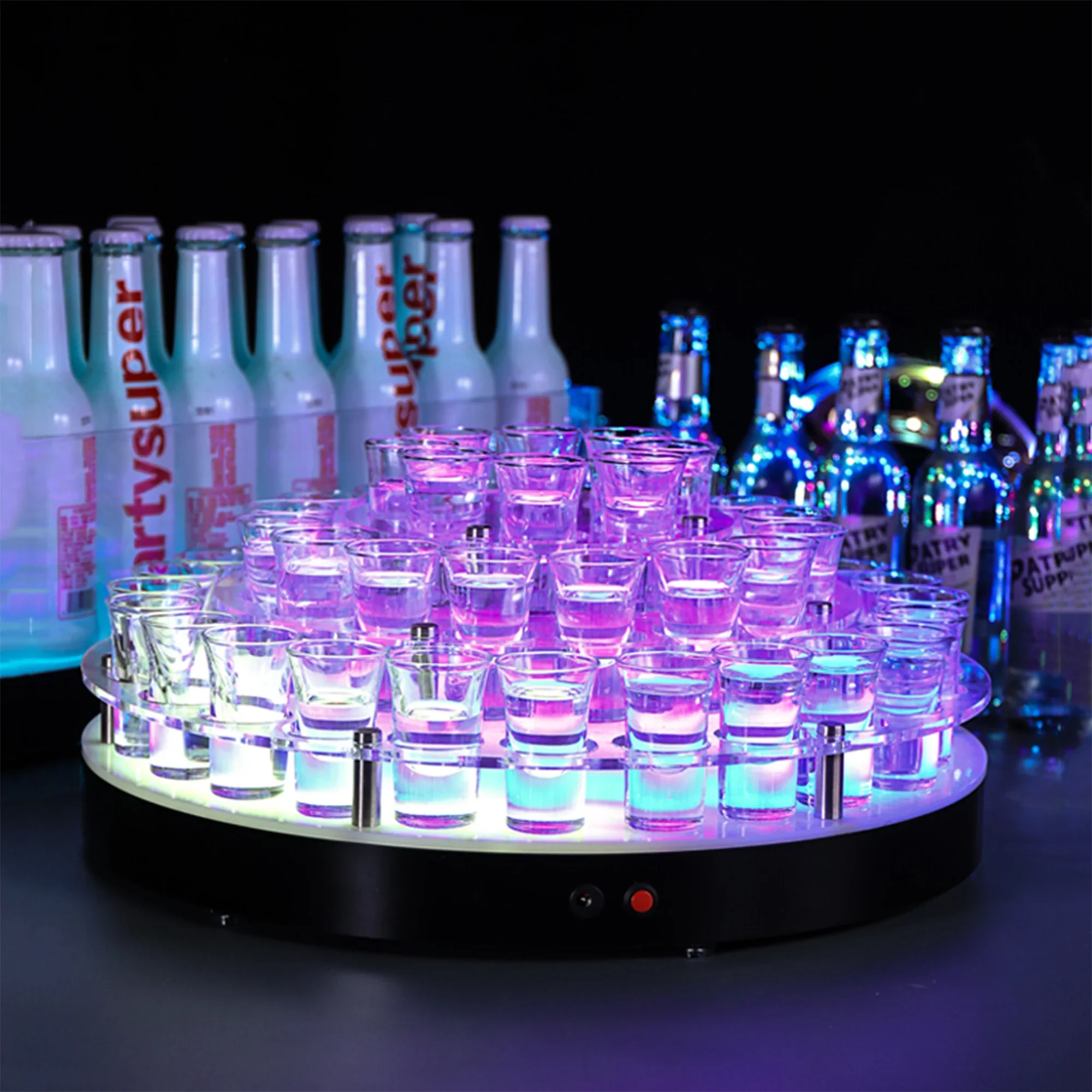 Bottle Service Tray Led Shot Glass Tray  Acrylic Holder Glasses Rack  Glorifier Holder  for Restaurant Bar Lounge