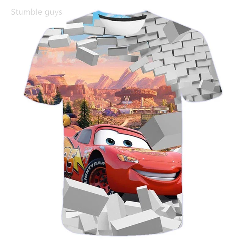 Children's Cars Theme T-Shirt Lightning McQueen Print Summer