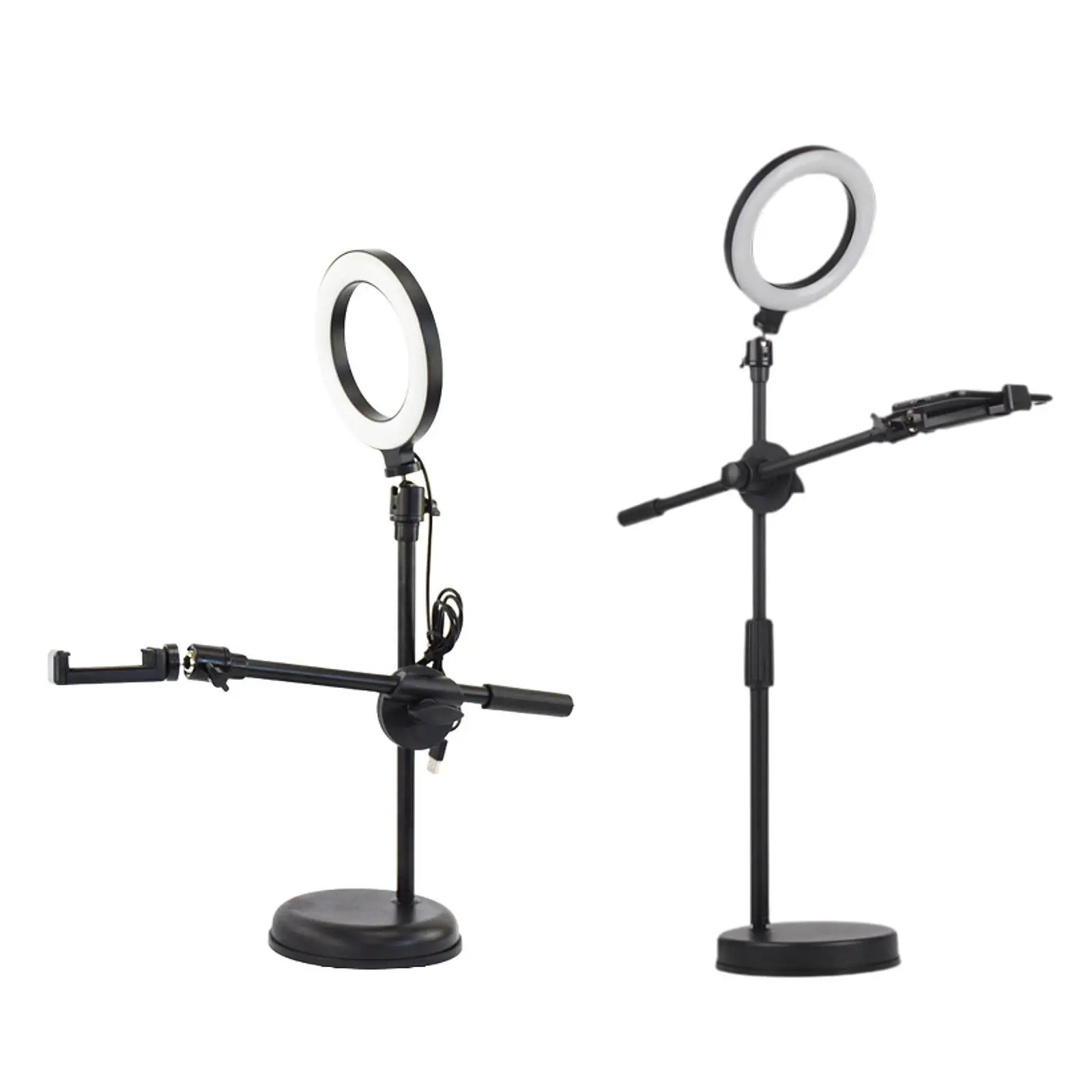 Flexible Articulating Phone Arm Stand Ring Light for Desk with Stand for Video Recording Cooking Painting Live Stream Filming