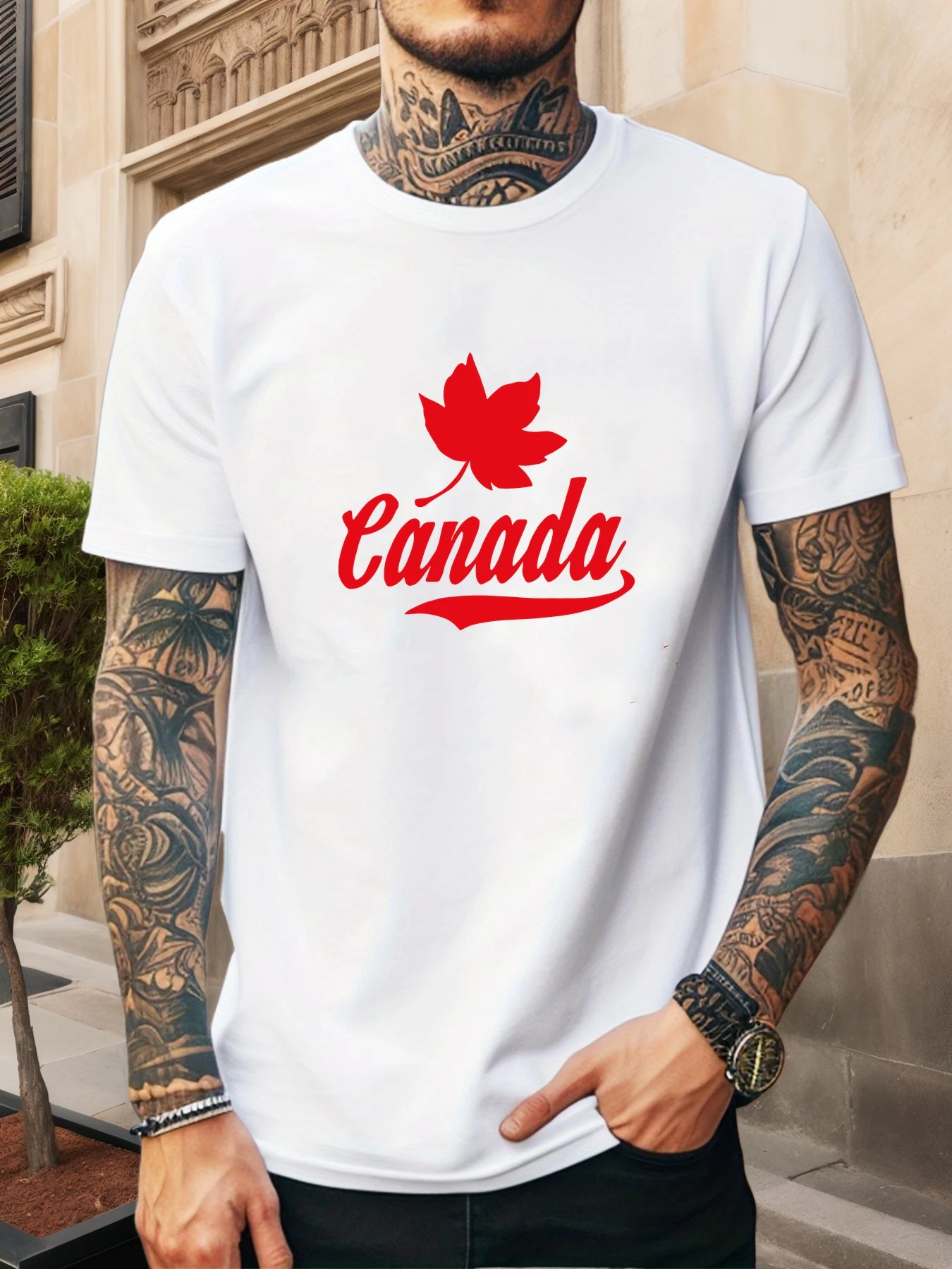 Black Mens Tee Canada Red Mapl - Street Fashion Canada 评论和价格