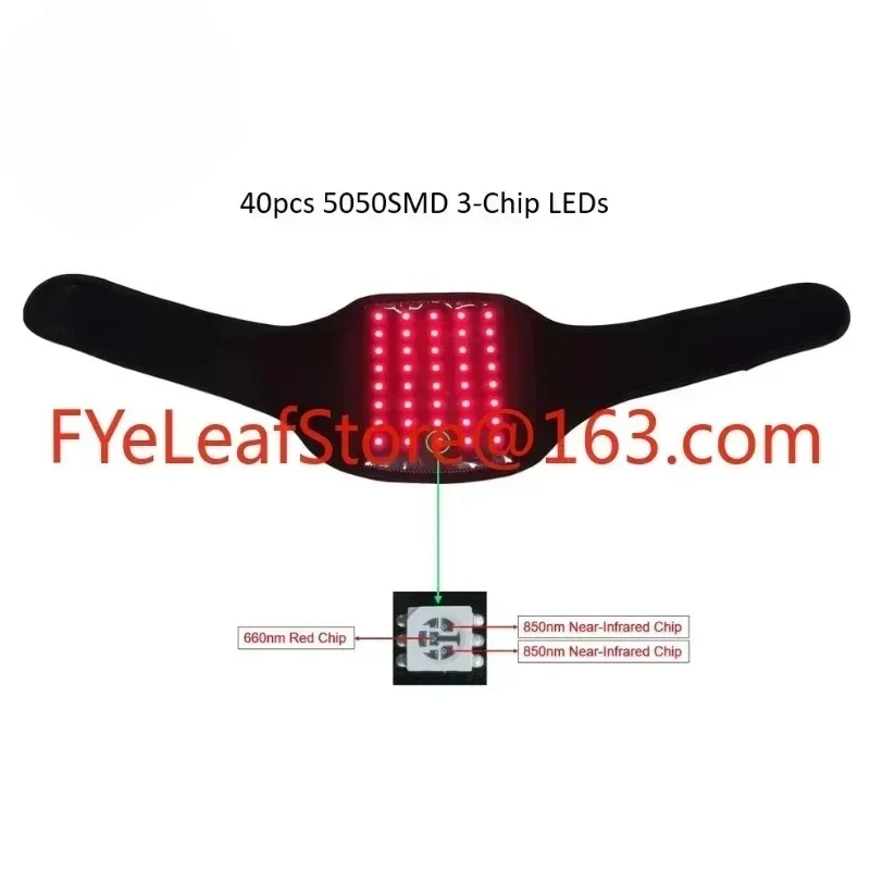 Relief Red Light Therapy Neck Belt Wrap New Design Built in Battery 30min Timer 3W 660nm 850nm Pain
