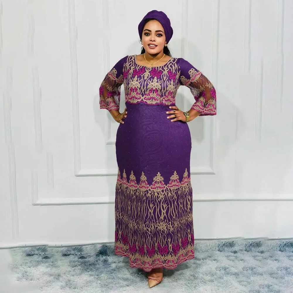 

African Dresses For Woman Traditional Dresses Turkey Dress Abaya New Robe Embroidery Bazin Riche Luxury Elegant Africa Clothing