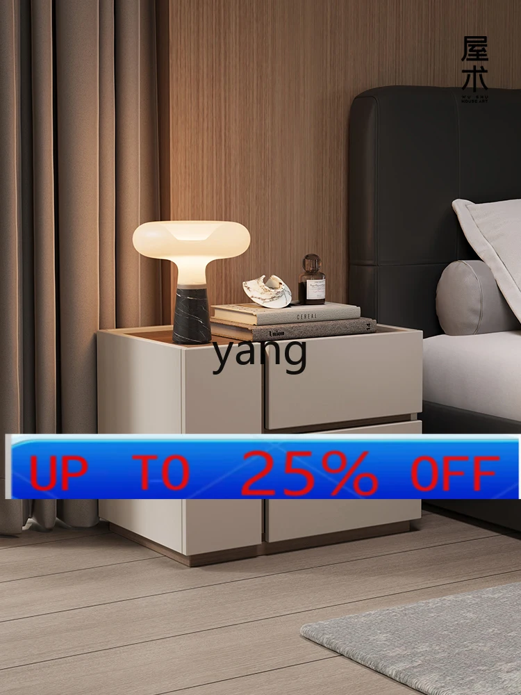 

lmM solid wood bedside table bedroom khaki storage storage