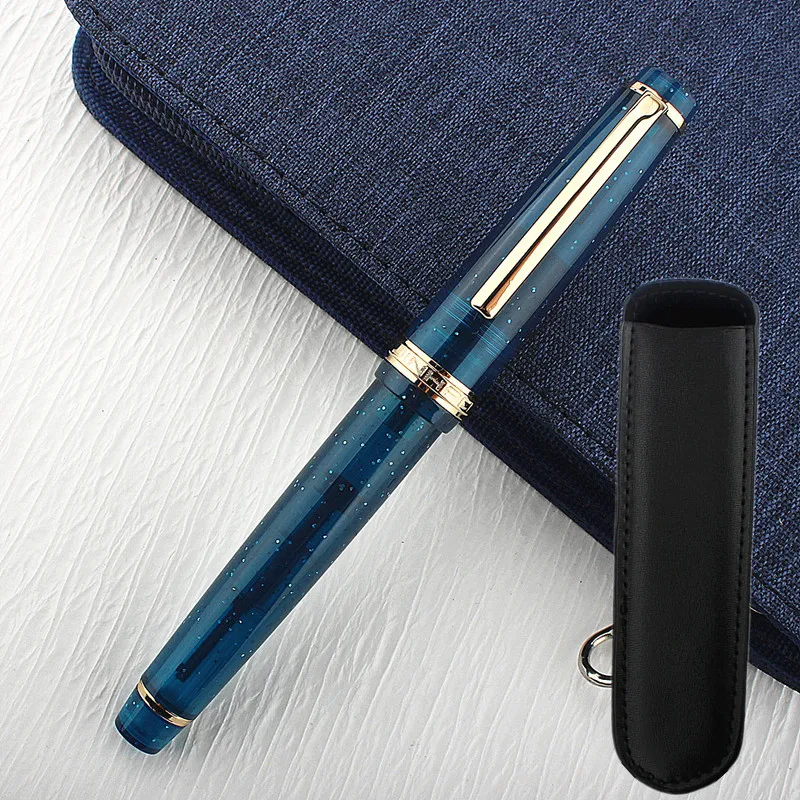 

JinHao 82 Fountain Pen Deep Blue Spin Pen Converter F M Nib Business Stationery Office School Supplies Ink Pen