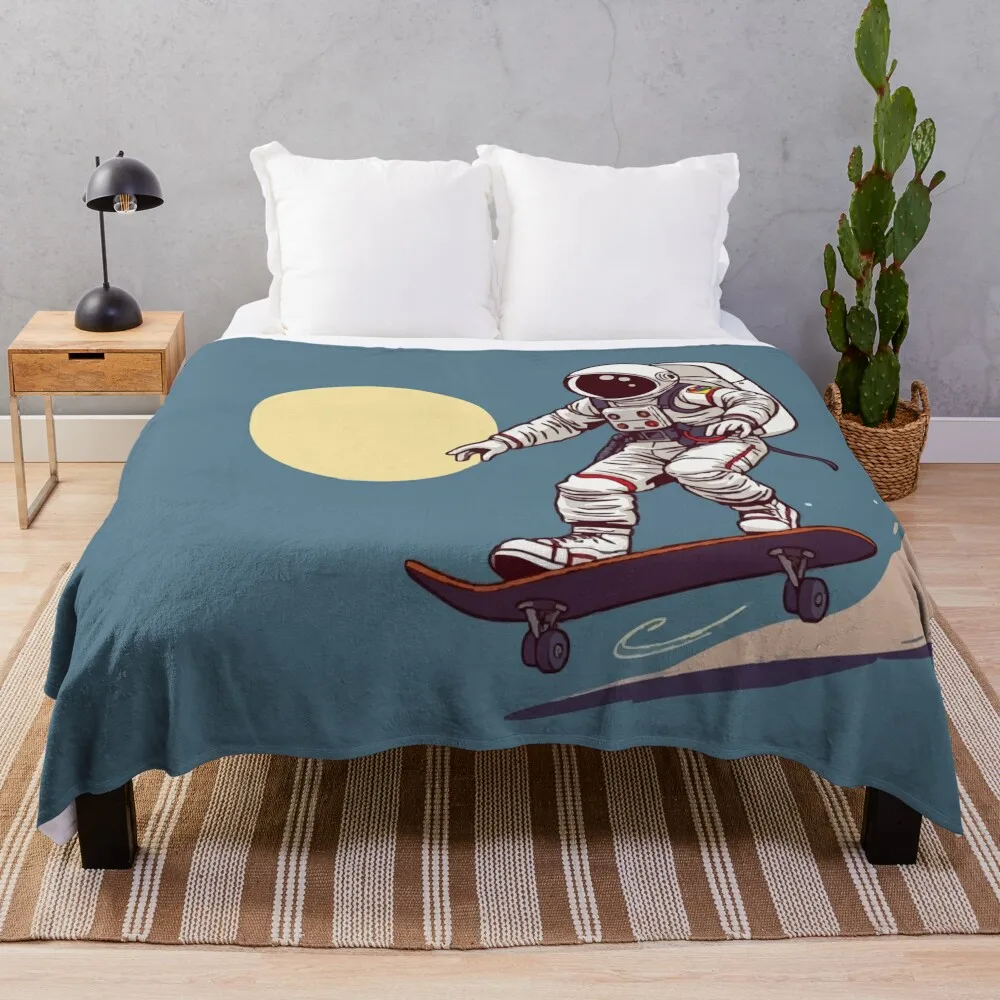 Astronaut on a skateboard Throw Blanket Bed Sofa Quilt Sofa Throw Blankets