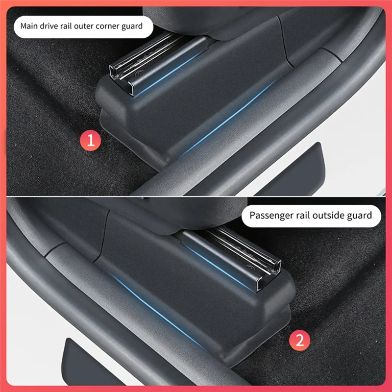 A65P-Car Seat Corner Protector Slide Rail Half-Wrapped Seat Corner Protector For Tesla Model Y Modification