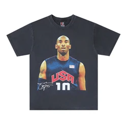 Vintage Retro Number 10 Kobe 2008 Dream Team Print High-Street Hip-Pop Tops T-Shirt