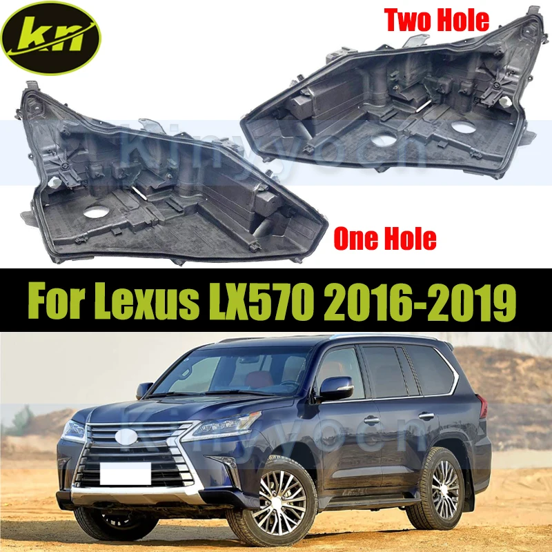 Car Headlight Base Cover For Lexus LX570 2016 2017 2018 2019 Headlamp House Headlight Black Back Rear Shell
