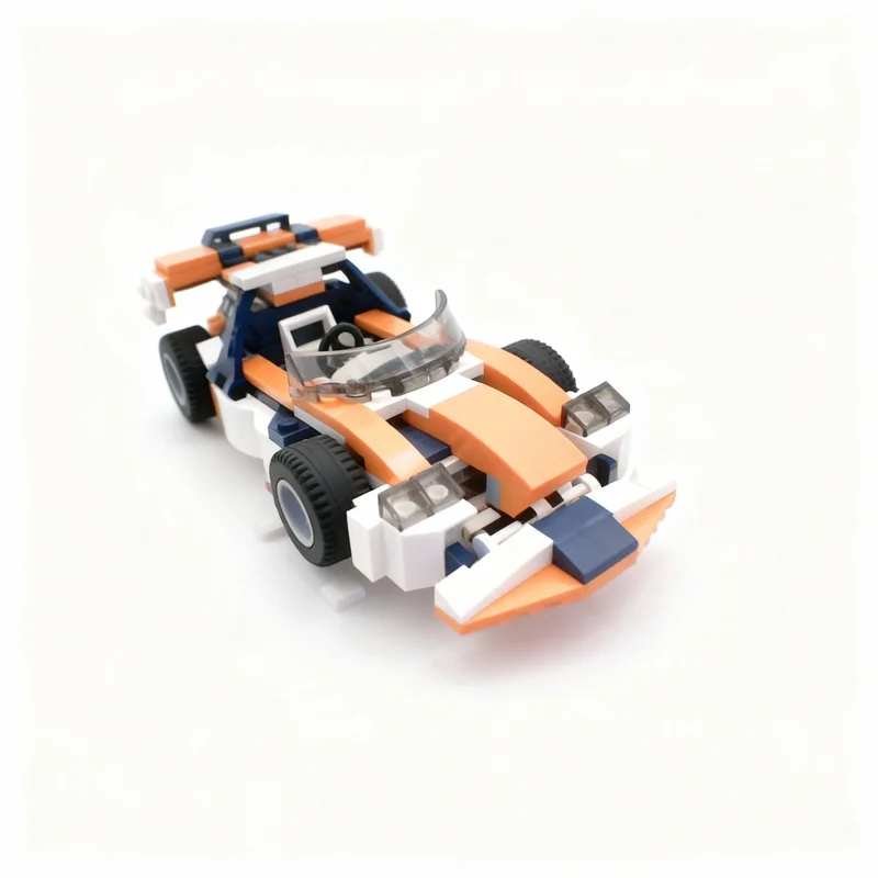 221pcs MOC Voiture De Course Creator Creator 3-in-1 Model Building Blocks Christmas Gift Toys Idea Art Brick DIY 3D Display