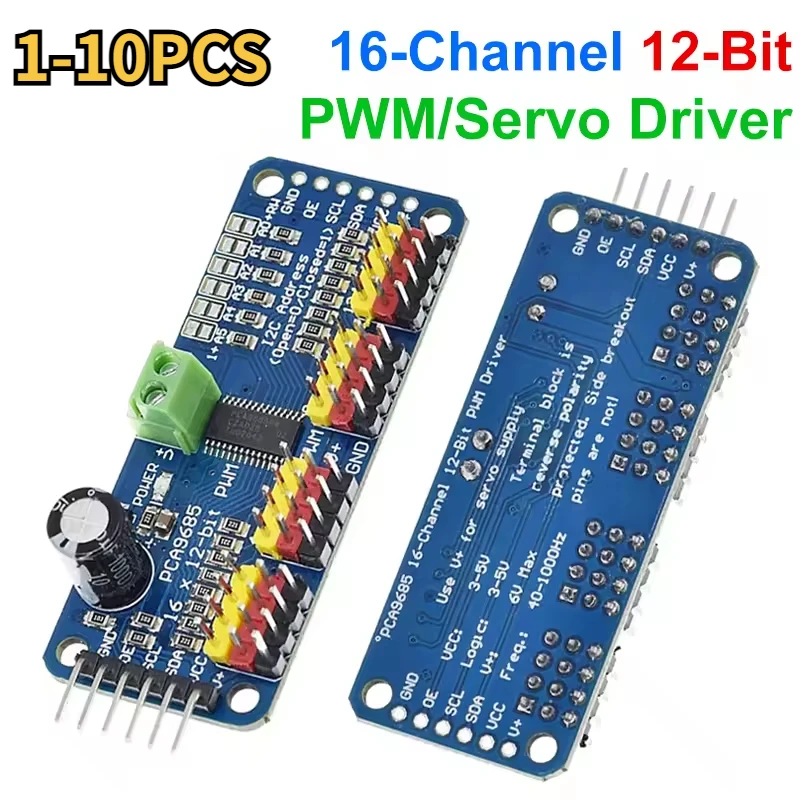 1-10PC PCA9685PW 16 Channel 12-bit PWM/Servo Driver Board I2C Interface PCA9685 Robot Controller Module for Arduino Raspberry Pi