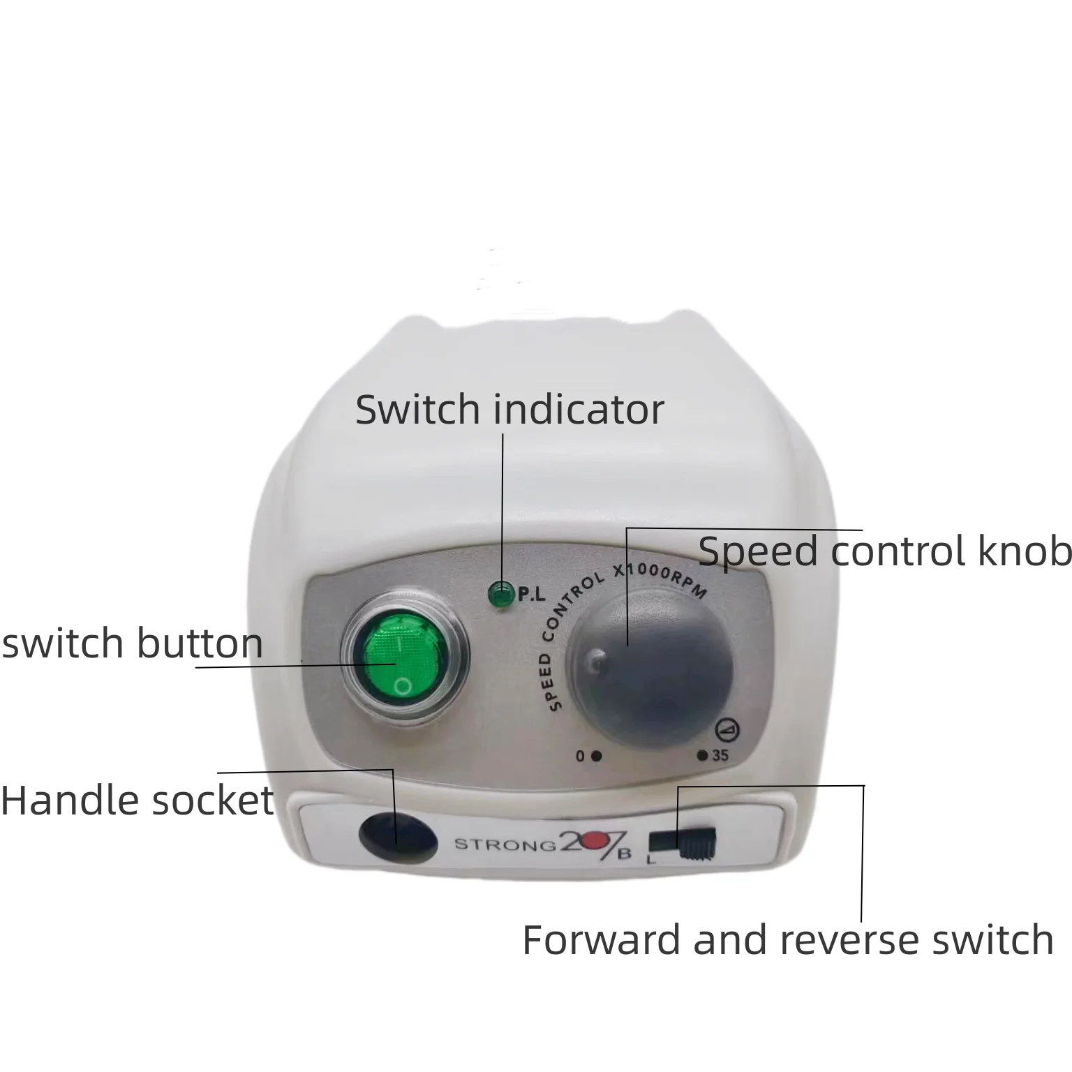 Boîte de commande 207b solide, perceuse à ongles électrique, Machine à polir, perceuse à ongles 35000 tr/min poignée 120II, ensemble d'équipement de lime à ongles