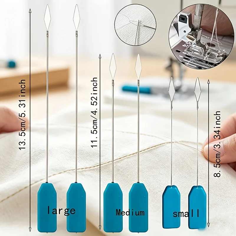 3Pcs Sewing Machine Threader, Made Of Stainless Steel, High-precision And Fast Threading Tool, Available In Large, Medium, And S