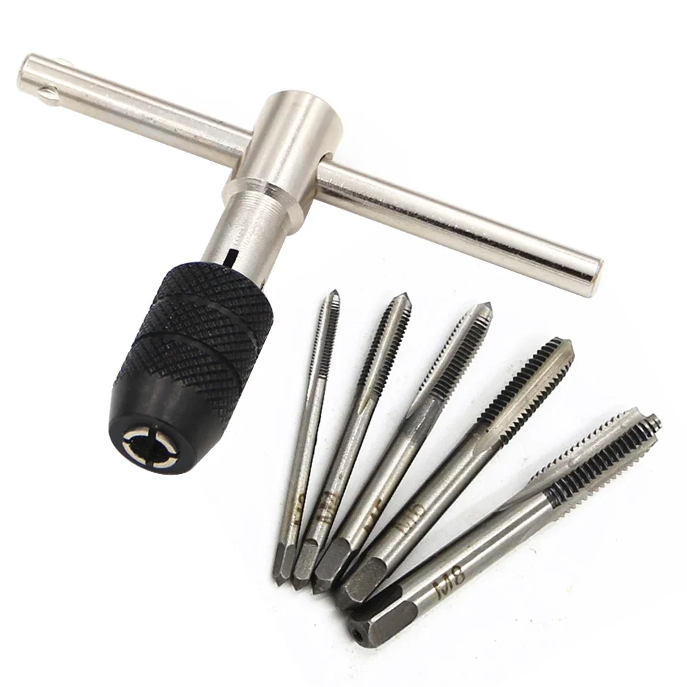 

T-Type Hand Tap Wrench 3-6mm M6-M8 Thread Tapping Tool Set High Carbon Steel Professional Precision for Automotive Metalworking